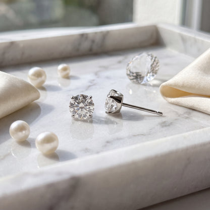 0.5ct Lab Grown Diamond Solitaire Pierced Earrings | D/VVS2/3EX | with IGI certificate | Wholesale