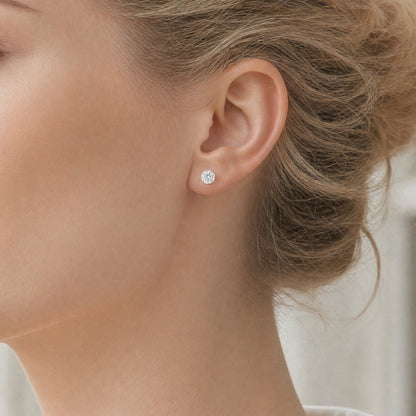 1.0ct Lab Grown Diamond Solitaire Pierced Earrings | D/VVS2/3EX | with IGI certificate | Wholesale