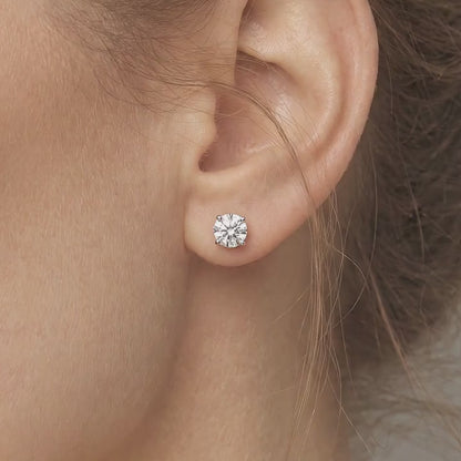 1.0ct Lab Grown Diamond Solitaire Pierced Earrings | D/VVS2/3EX | with IGI certificate | Wholesale